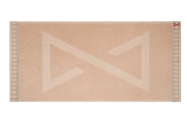 Ekrü prémium nyírt törölköző, 90*150 cm