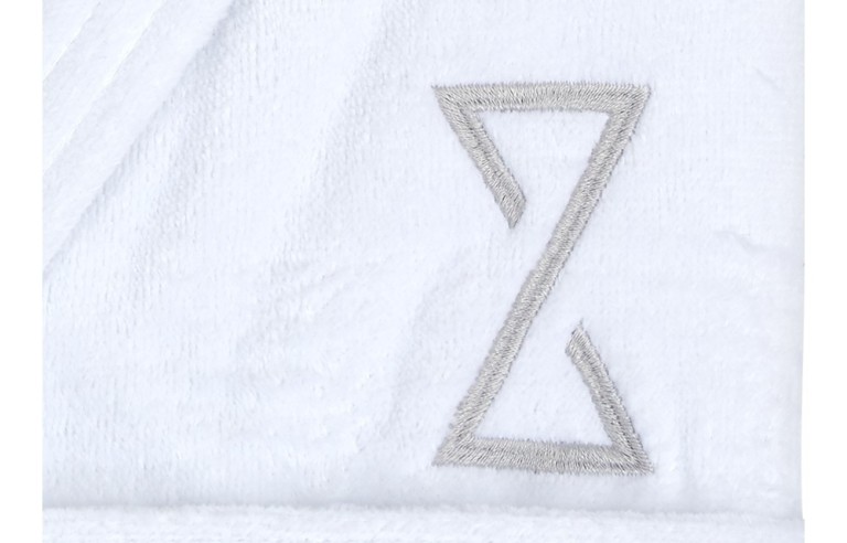 Pamutbársony fehér női kapucnis köntös